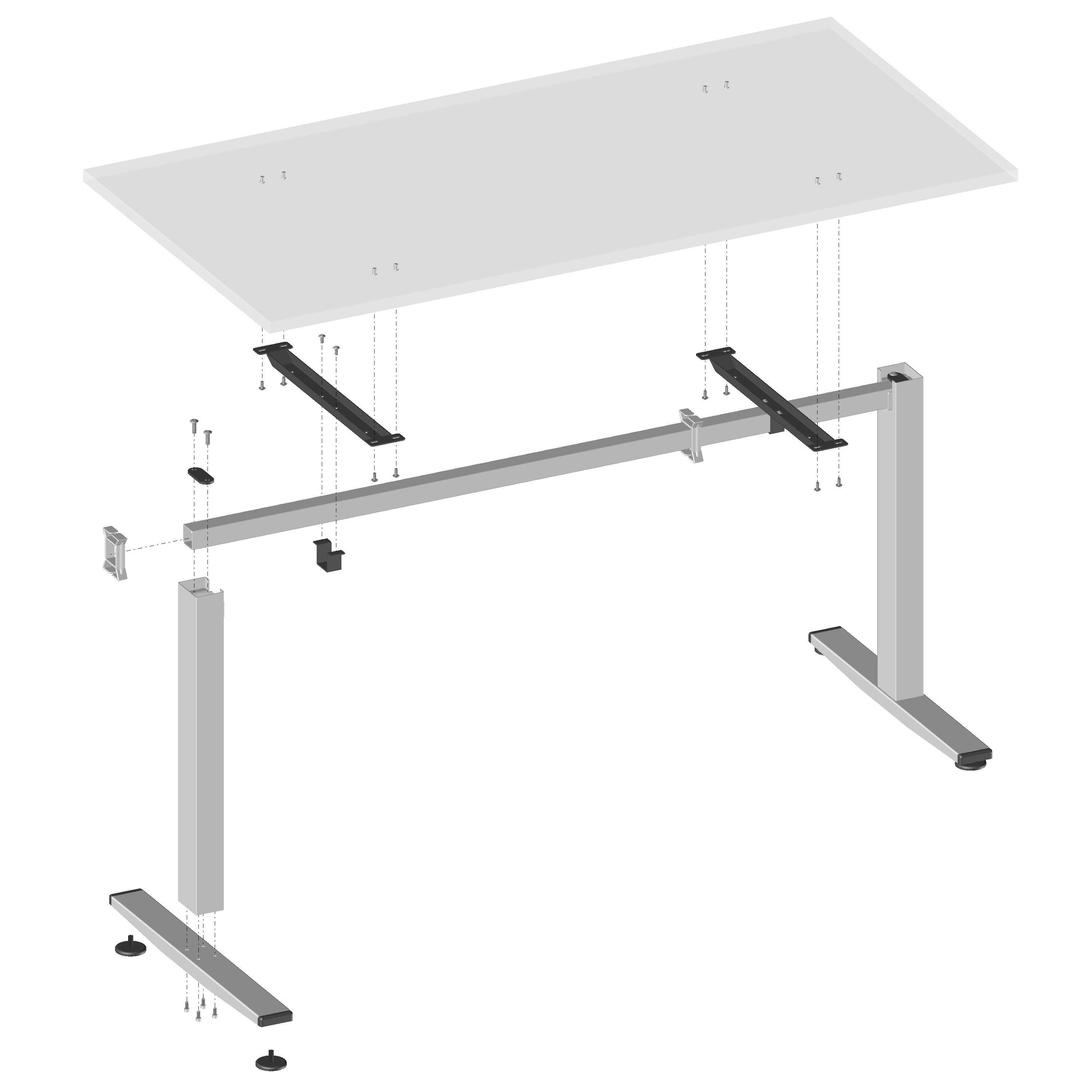 Suzo Non-adjustable Table Frame With Glides, Glossy White RAL 9003 ...